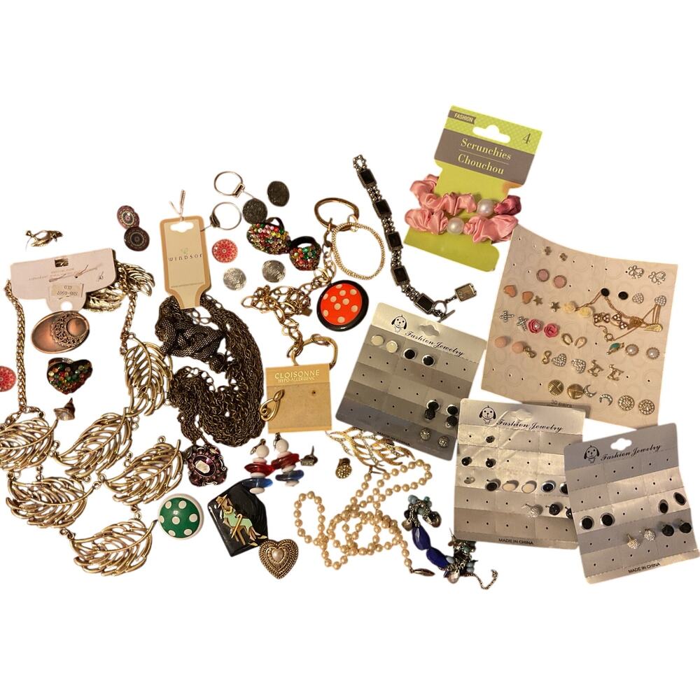 60+ Piece of Craft Jewelry Broken, Missing PCs Mixed Bundle
